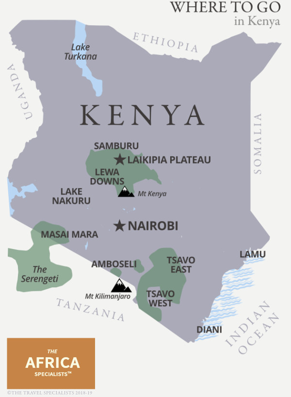 Where to go in Kenya map